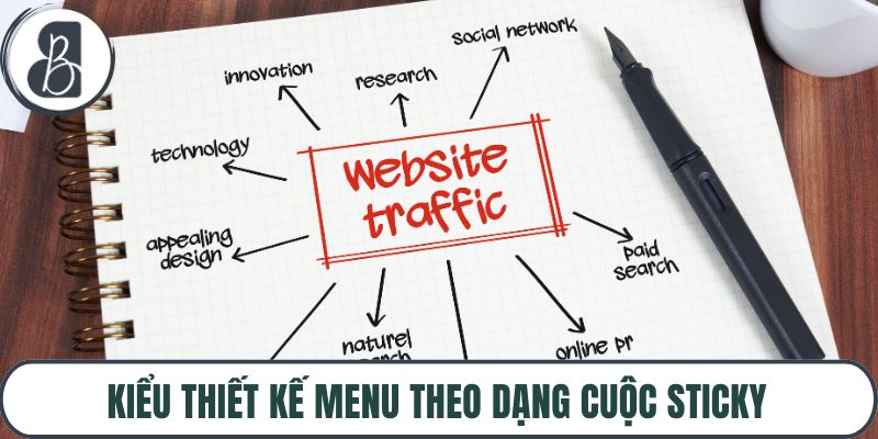 Kiểu thiết kế menu theo dạng cuộc Sticky